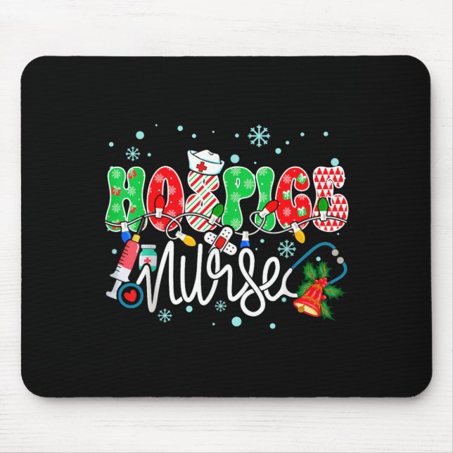 Hosce Nurse Funny Xmas Light Stethoscope Christmas Mousepad (Vorne)