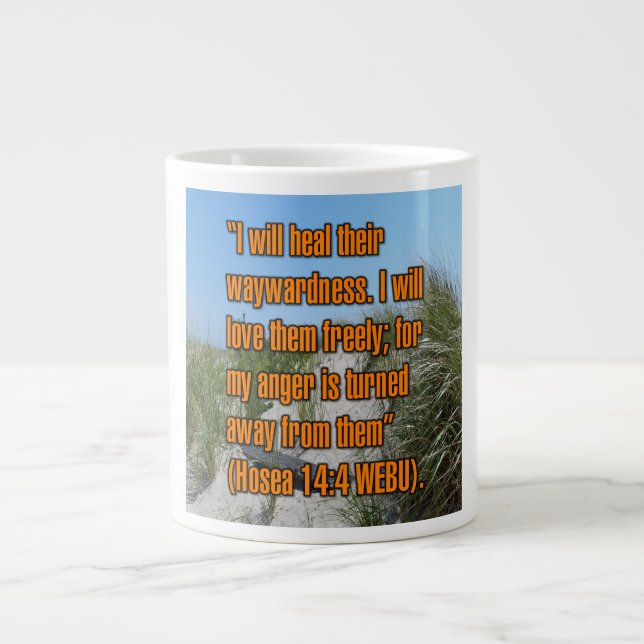Hosea 14:4 WEBU Becher Jumbo-Tasse (Vorderseite)