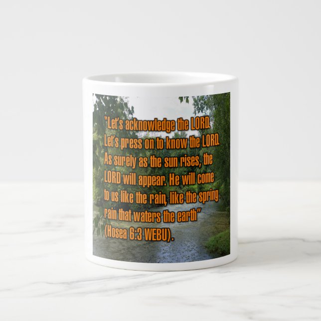 Hosea 6:3 WEBU Mug Jumbo-Tasse (Vorderseite)