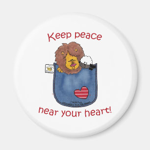 Hosentaschen für Löwen und Lamm Magnet