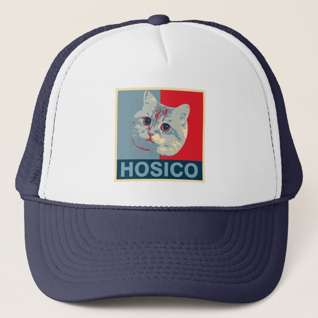 Hosico - Red Blue Illustration Truckerkappe (Vorderseite)
