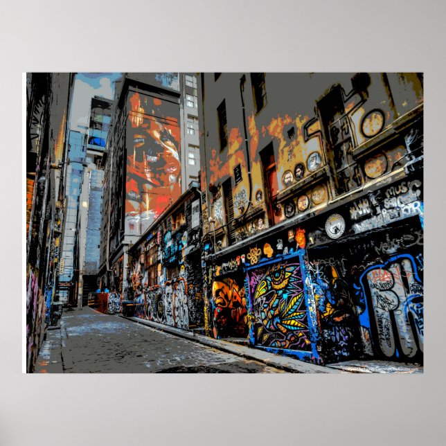 Hosier Lane's Street Art and Graffiti - Melbourne Poster (Vorne)