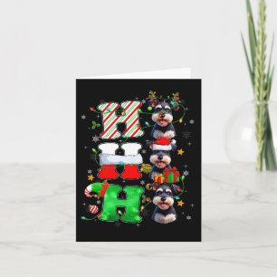 Hospho Schnauzer Dog Santa Elf Hat Reindeer Christ Karte