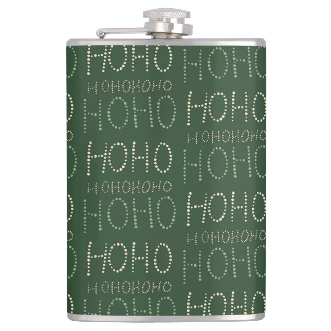 Hospho Weihnachtsgrün Wrapping Paper Flachmann (Vorderseite)