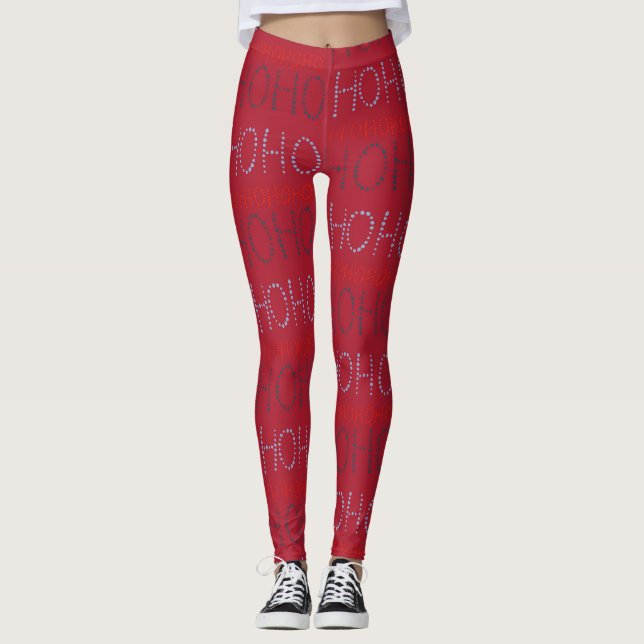 Hospho Weihnachtsgrün Wrapping Paper Leggings (Vorderseite)