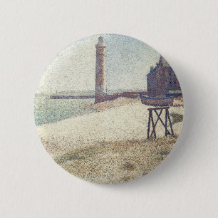 Hospice and Lighthouse, Honfleur von Georges Seura Button