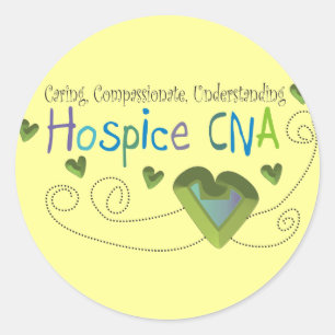 Hospice CNA Green Hearts Runder Aufkleber