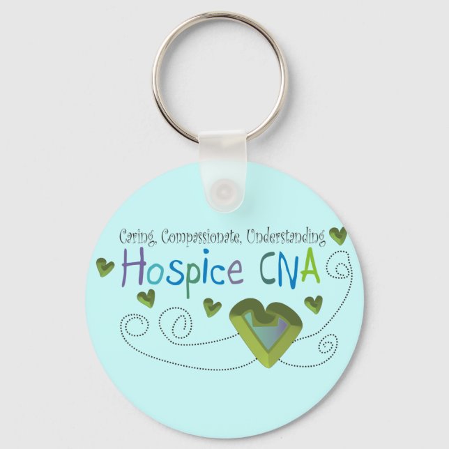 Hospice CNA Green Hearts Schlüsselanhänger (Vorderseite)