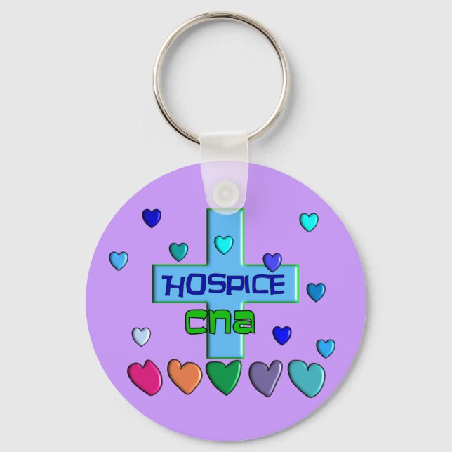 Hospice CNA Multi Hearts Design Schlüsselanhänger (Vorderseite)