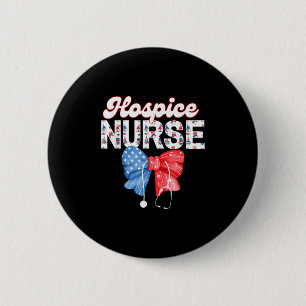 Hospice Nurse, Coquette Bow Stethoscope, 4. Juli Button