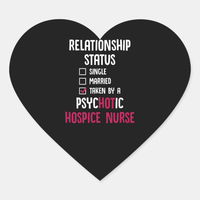 Hospice Nurse Hot Nursing RN Herz-Aufkleber (Vorderseite)