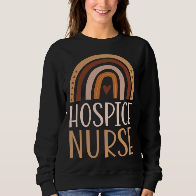 Hospice Nurse Nursing School Trendy Bohemian Rainb Sweatshirt (Vorderseite)