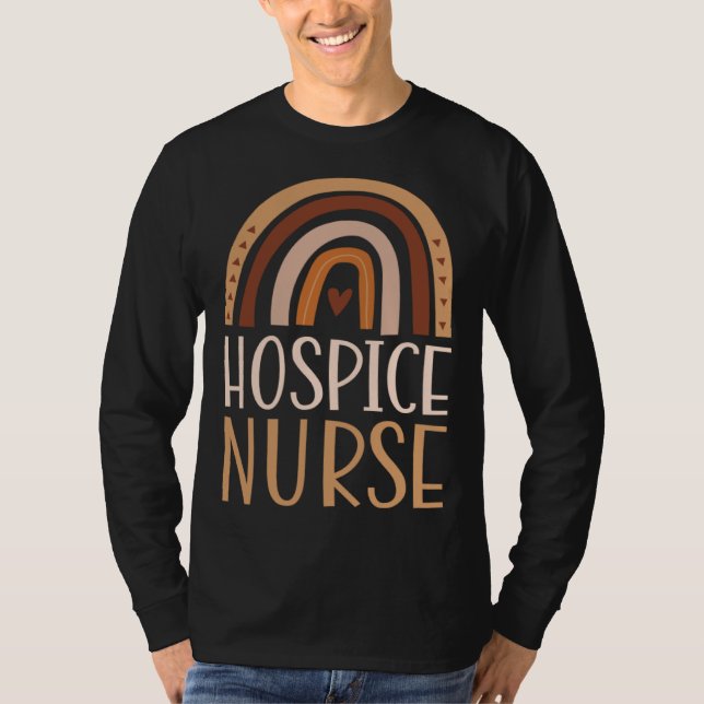 Hospice Nurse Nursing School Trendy Bohemian Rainb T-Shirt (Vorderseite)