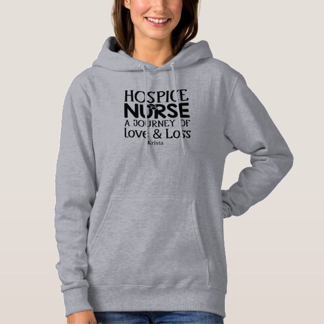 Hospice Nurse Personalisiert Gray Hoodie (Vorderseite)