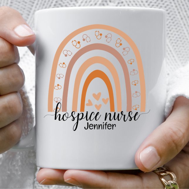Hospice Nurse Script Rainbow Personalisiert Kaffeetasse (Von Creator hochgeladen)