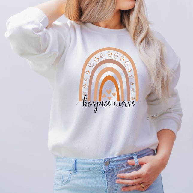 Hospice Nurse Script Rainbow Sweatshirt (Von Creator hochgeladen)
