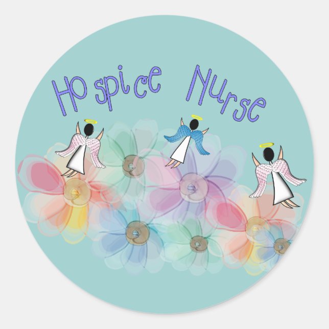 Hospice Nurse WHISPY Angels Design Runder Aufkleber (Vorderseite)
