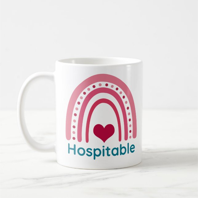 Hospitable Viva Magenta Boho Rainbow Kaffeetasse (Links)