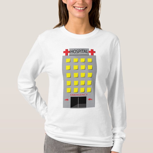 Hospital Building Emergency Entrance T-Shirt (Vorderseite)