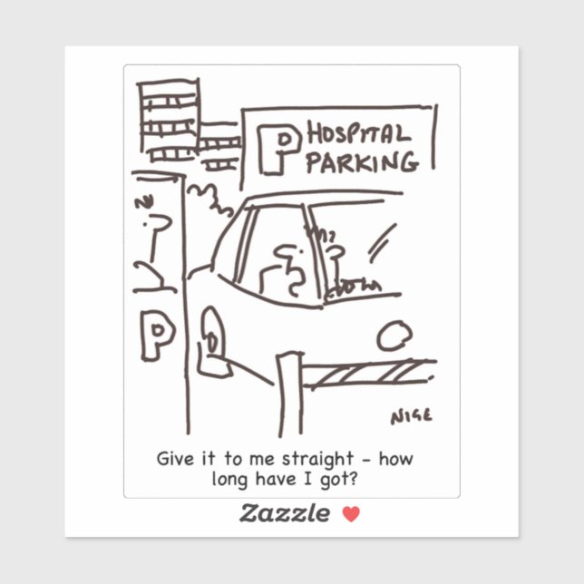 Hospital Car Parking Cartoon. Aufkleber (Blatt)