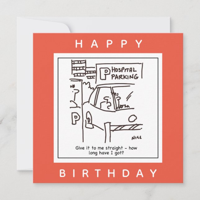 Hospital Car Parkplatz Parkplatz Cartoon Karte (Vorderseite)