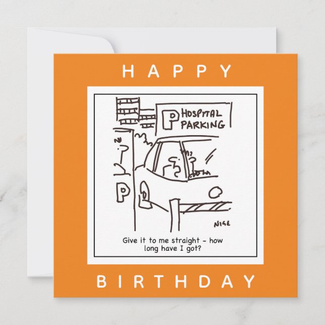 Hospital Car Parkplatz Parkplatz Cartoon Karte (Vorderseite)