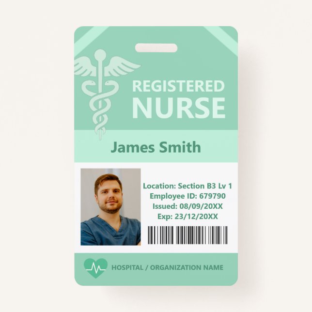 Hospital Doctor Nurse Aged Care Security Photo ID Ausweis (Vorderseite)