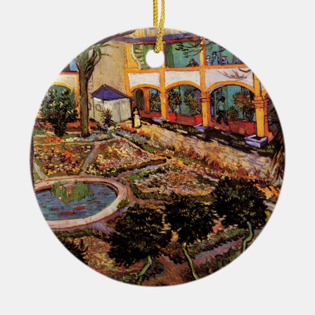 Hospital in Arles - Hof von Vincent van Gogh Keramikornament (Vorne)