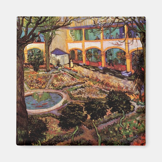 Hospital in Arles - Hof von Vincent van Gogh Magnet (Vorne)