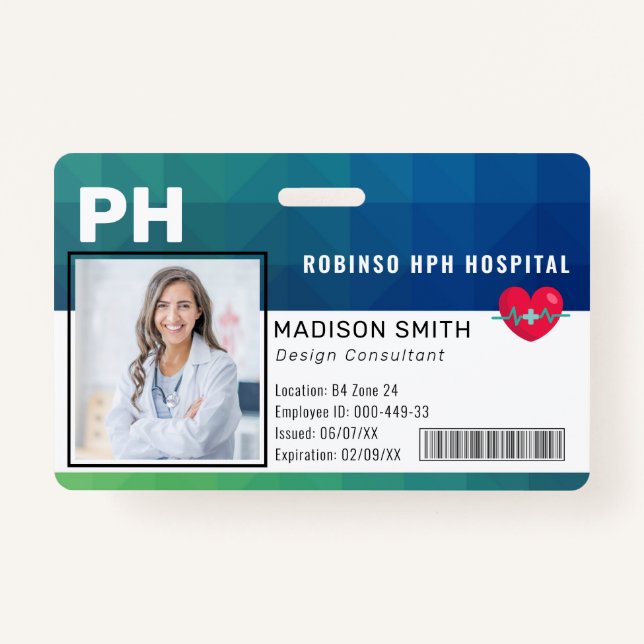 Hospital Medical Employee Photo ID  Ausweis (Vorderseite)