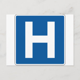 Hospital Street Sign Postkarte