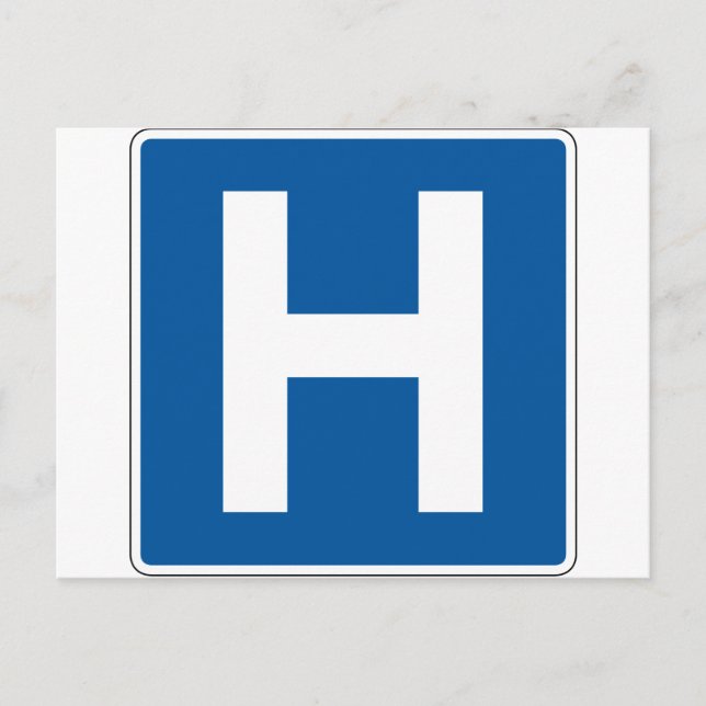 Hospital Street Sign Postkarte (Vorderseite)