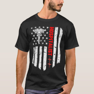Hospitalist American Flag Patriotic Medicft T-Shirt
