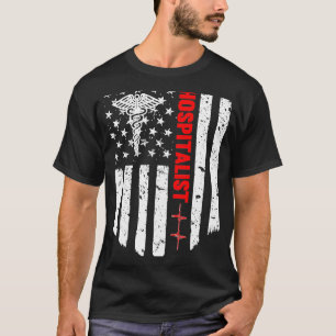 Hospitalist American Flag Patriotic Medicft T-Shirt