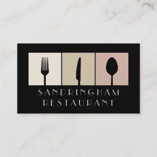 Hospitality Food Fork Spoon Knife Business Card Visitenkarte