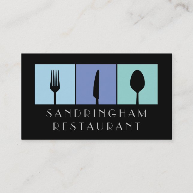 Hospitality Food Fork Spoon Knife Business Card Visitenkarte (Vorderseite)