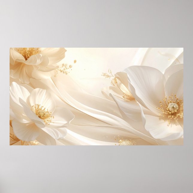 Hospitality Grandeur: A Fluid Floral and Silk Wall Poster (Vorne)