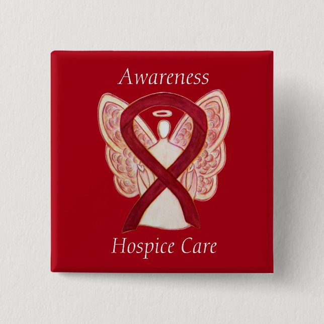 Hospitalpflege Engel Awareness Ribbon Buttone Button (Vorderseite)
