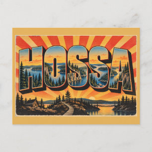 Hossa Canyon Lake Pines Vintage Reise Kunst Postkarte