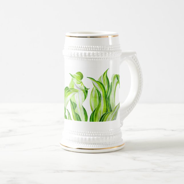 'Hosta with Mosta' auf einem Stein Bierglas (VorderseiteRechts)