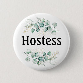 Hostess Eukalyptus Brautparty gibt Hochzeiten Button