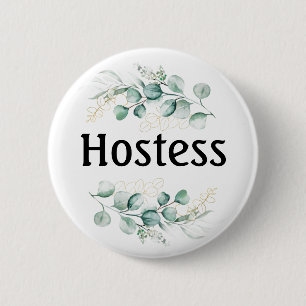 Hostess Eukalyptus Brautparty gibt Hochzeiten Button