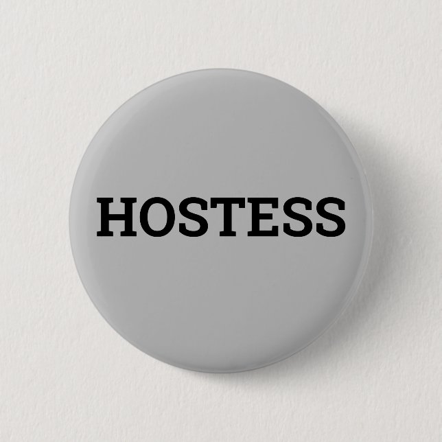 Hostess Minimalistisches Brautparty Geschenke Hoch Button (Vorderseite)