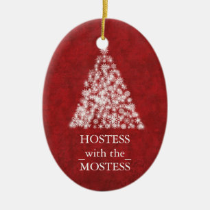 Hostess mit dem Mostess Weihnachten Xmas Keramik Ornament