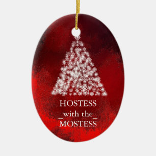 Hostess mit dem Mostess Weihnachten Xmas Keramik Ornament