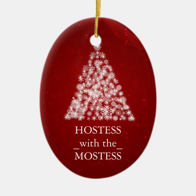 Hostess mit Mostess Weihnachten Keramik Ornament (Vorne)