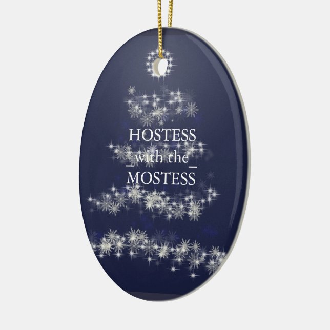 Hostess mit Mostess Weihnachten Keramik Ornament (Links)