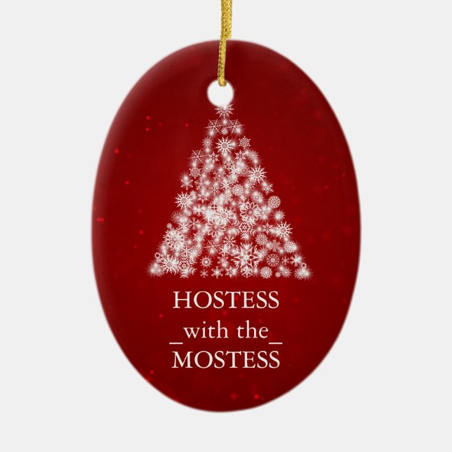 Hostess mit Mostess Weihnachten Keramik Ornament (Vorne)