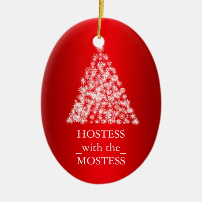 Hostess mit Mostess Weihnachten Keramik Ornament (Vorne)