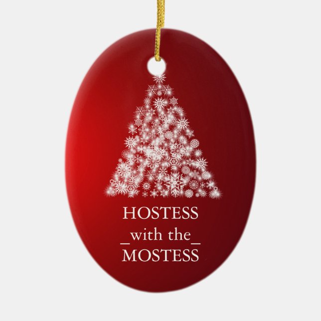 Hostess mit Mostess Weihnachten Keramik Ornament (Vorne)